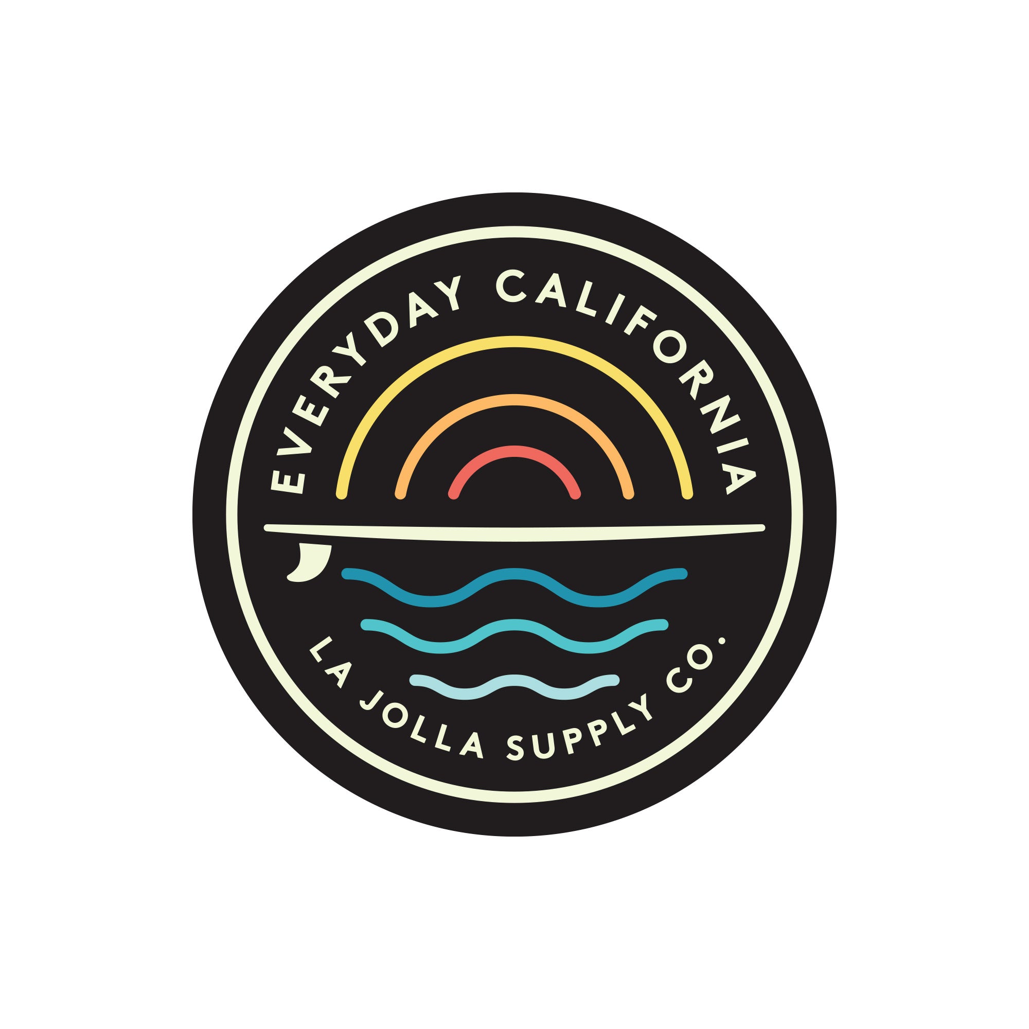 Cabrillo Sticker - Sun, surf and sea graphic 